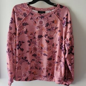 Kelly Renee XL Floral Print Sweatshirt in Pink and Purple